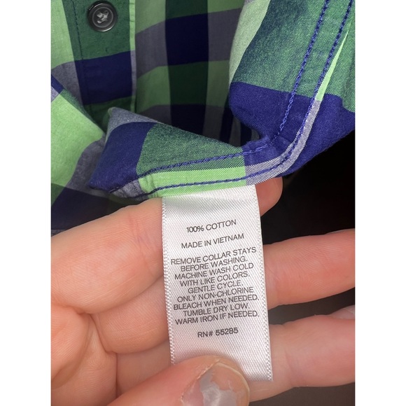 Mens EXPRESS | Button Up | XS | Blue & Green Plaid / Checker l Fitted | - Picture 4 of 8